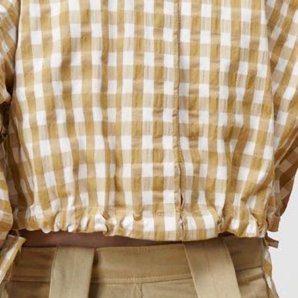 NEW Zara Gingham Cropped Shirt / Jacket button front Organi Cotton- Blogger Fav - Picture 8 of 16
